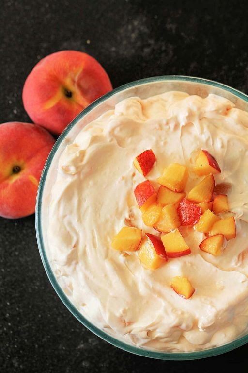 Peach Fluff Salad with Vanilla Yogurt