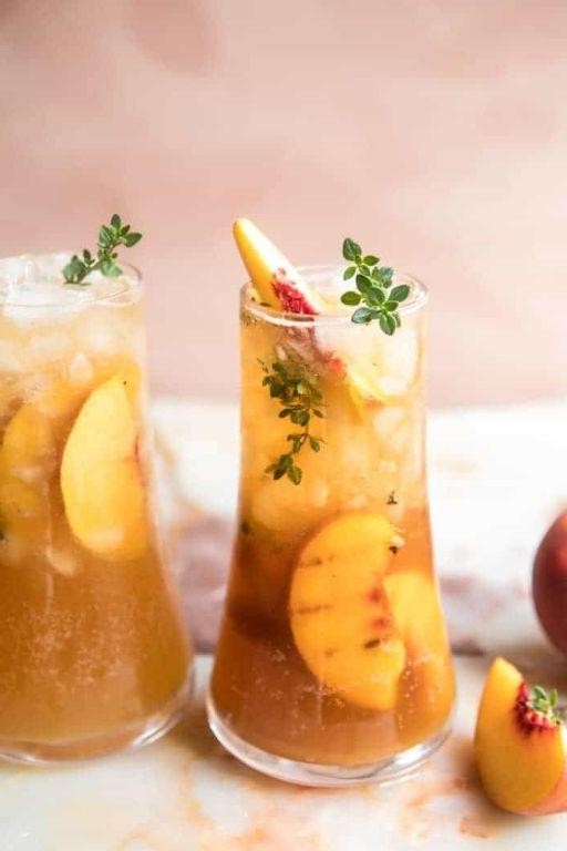 Peach Ginger Beer Bourbon Smash