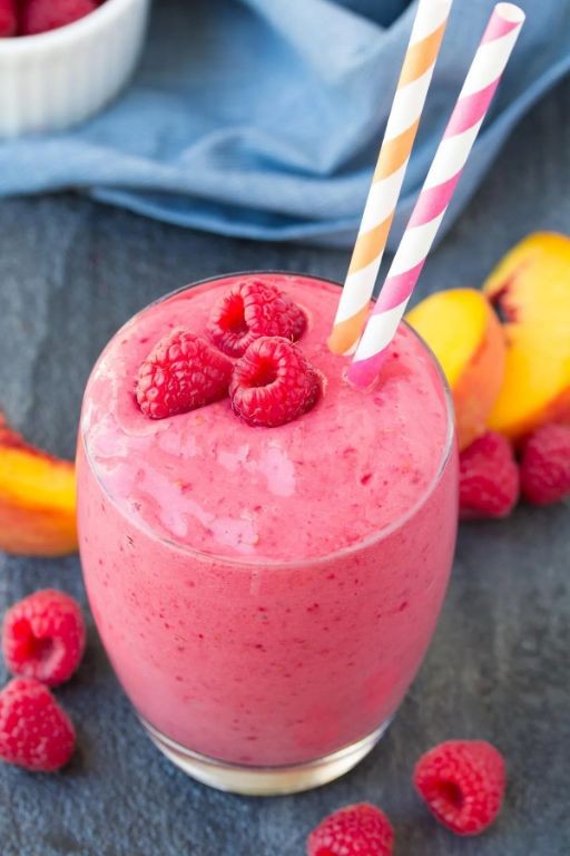 Peach Raspberry Smoothie Juice