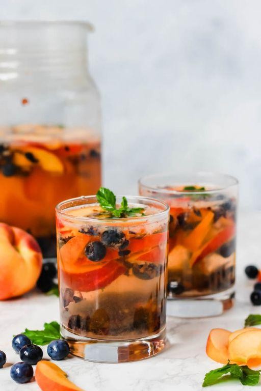 Peach and Blueberry Sangria