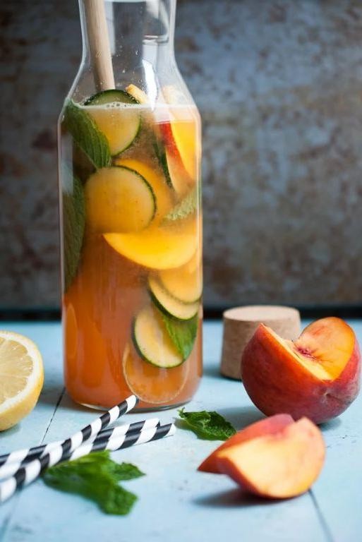 Peach and Cucumber Infused Water