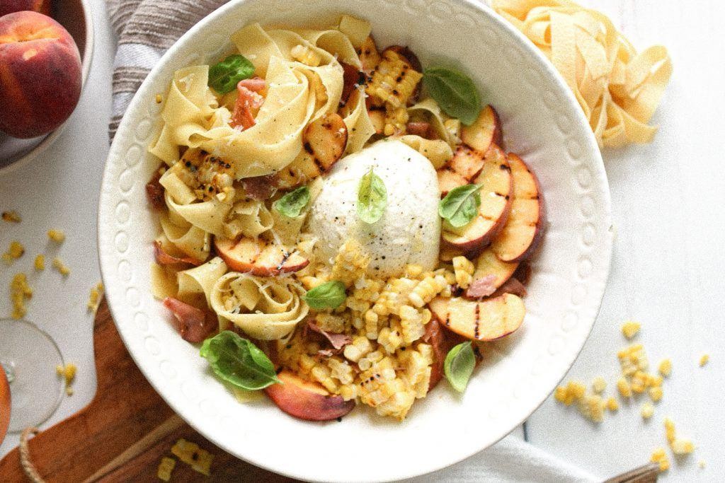 Peach and Prosciutto Linguine