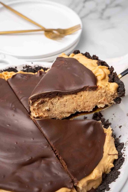 Peanut Butter Pie with Chocolate Ganache