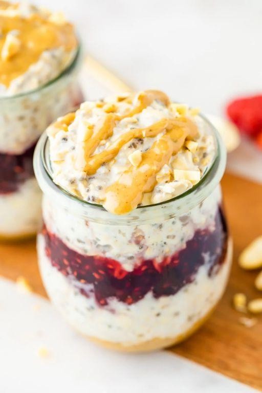 Peanut Butter and Jelly Overnight Oats