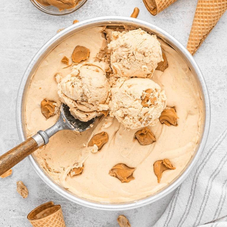 Peanut butter condensed milk ice cream