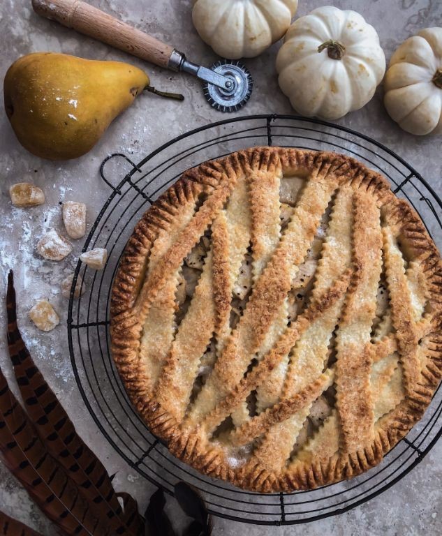 Pear Ginger Pie with Cardamom Crust