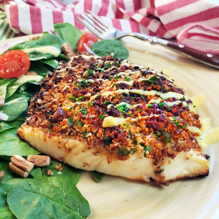 Pecan and Maple Crusted Halibut