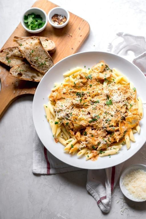 Penne alla Vodka with Artichoke Hearts and Capers