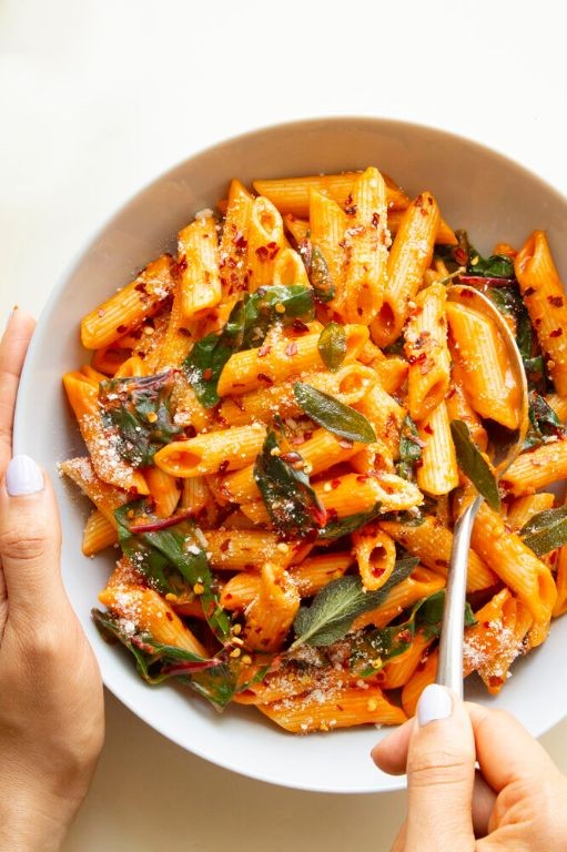 Penne alla Vodka with Butternut Squash and Sage