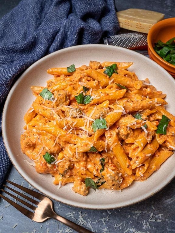 Penne alla Vodka with Italian Sausage and Peppers