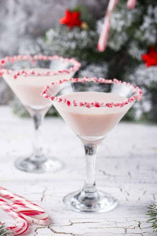 Peppermint Martini with Crushed Candy