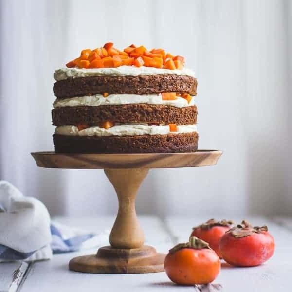 Persimmon Carrot Cake with Cream Cheese Frosting