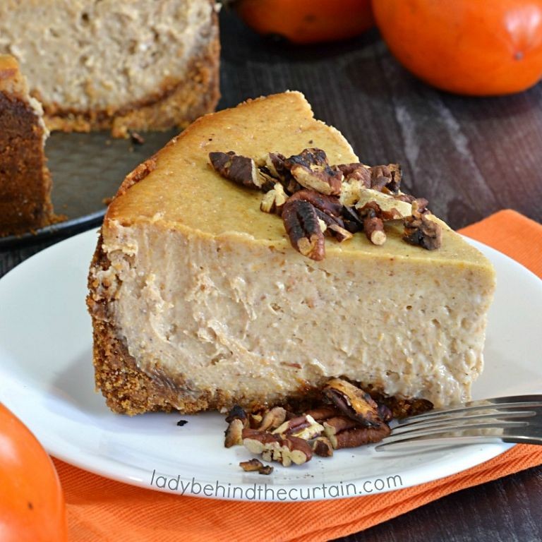 Persimmon Cheesecake with Ginger Snap Crust