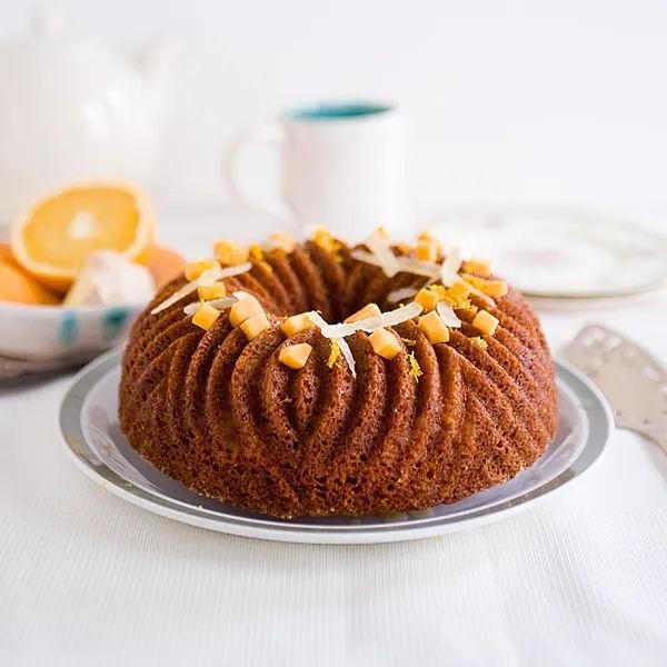 Persimmon Gingerbread Cake with Caramel Drizzle