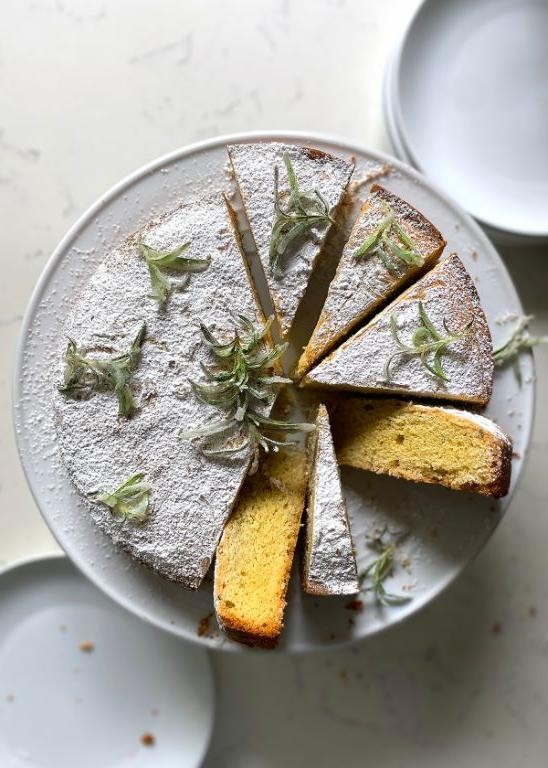Persimmon Olive Oil Cake with Rosemary