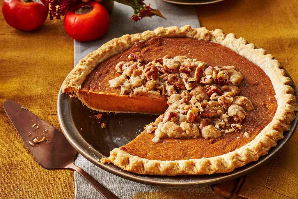 Persimmon Pie with Walnut Streusel
