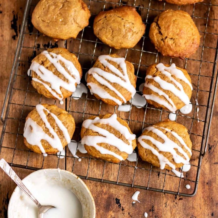 Persimmon Walnut Cookies with Maple Glaze