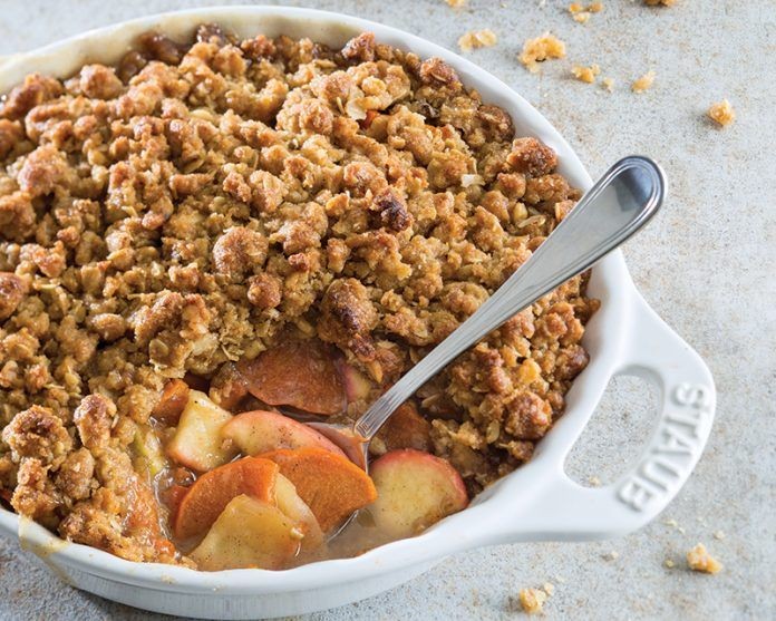 Persimmon and Apple Crumble with Oat Topping