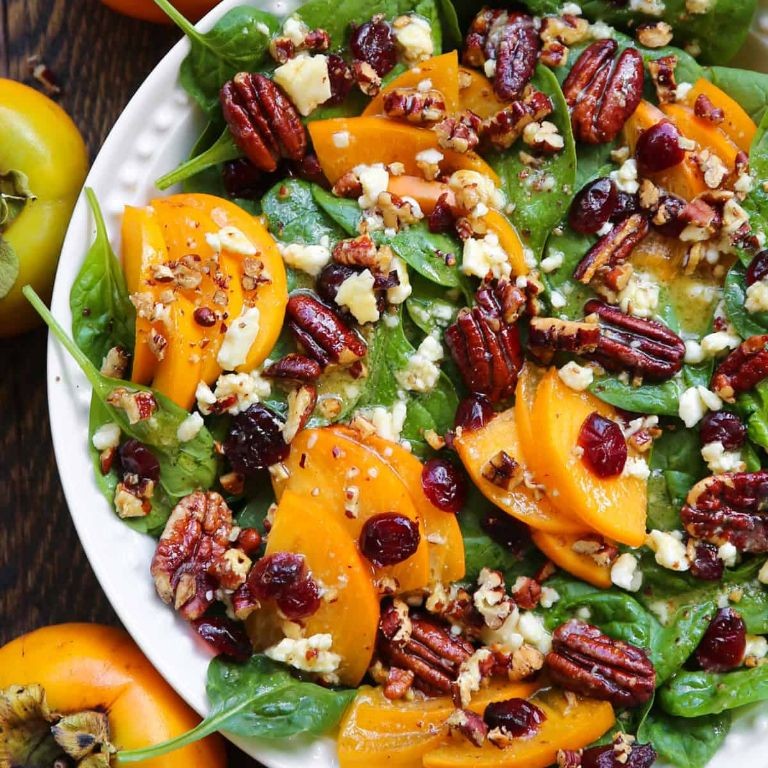 Persimmon and Apple Salad with Honey Mustard Dressing