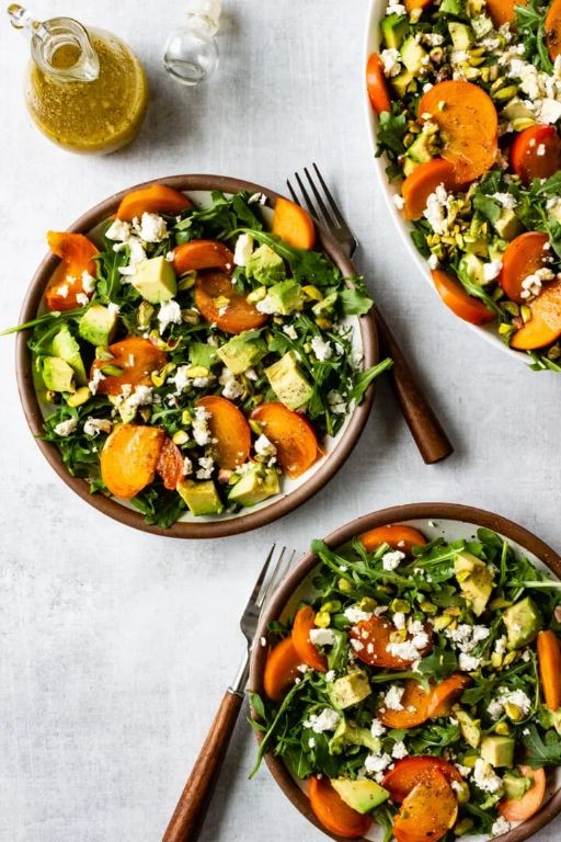 Persimmon and Arugula Salad with Goat Cheese