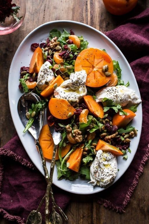 Persimmon and Cranberry Salad with Pecans