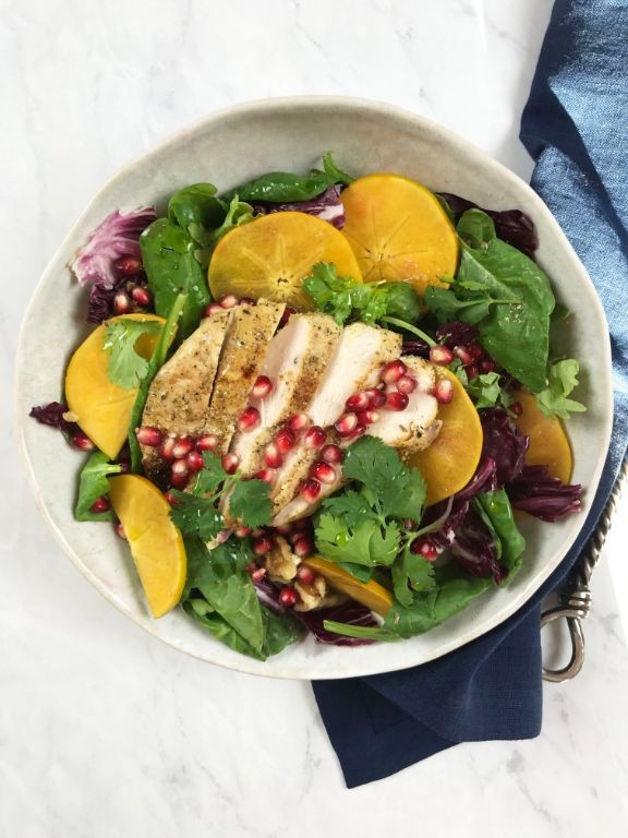 Persimmon and Grilled Chicken Salad