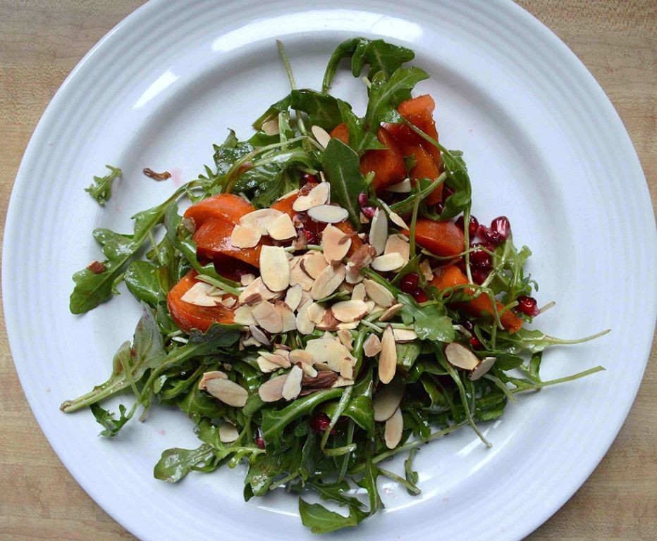 Persimmon and Watercress Salad with Toasted Almonds