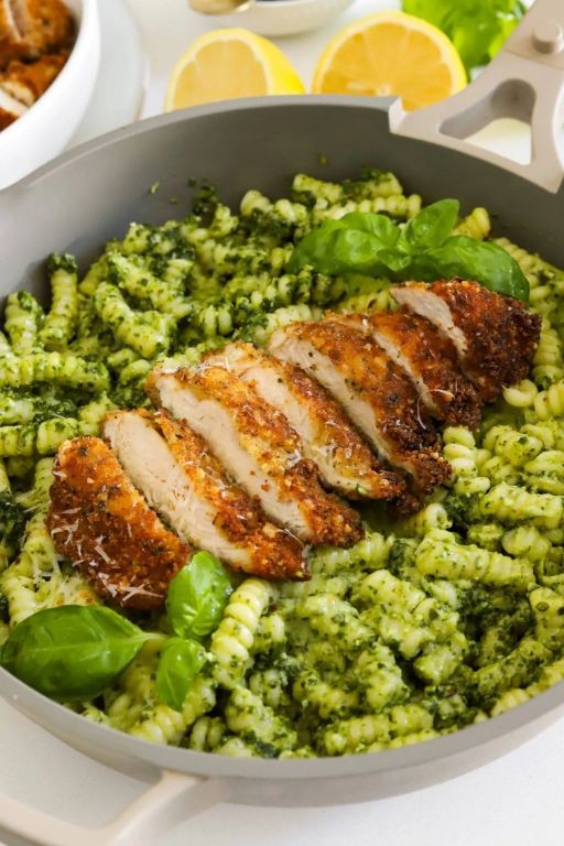 Pesto Chicken Parmesan Pasta