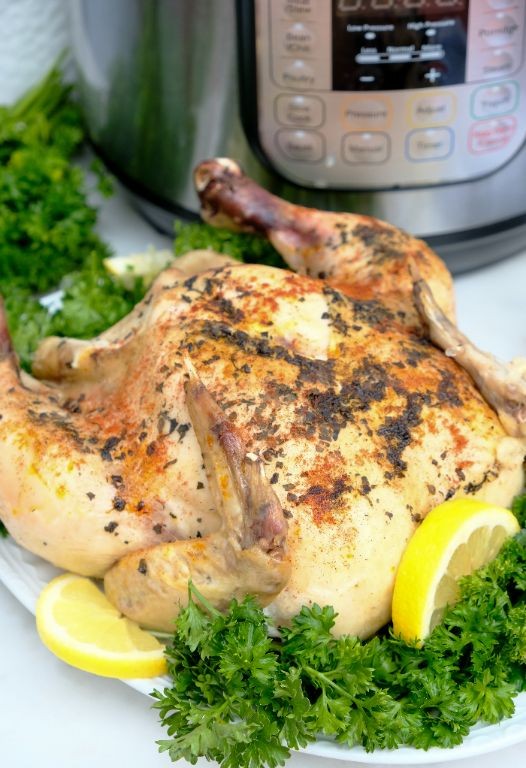 Pesto Infused Instant Pot Whole Chicken