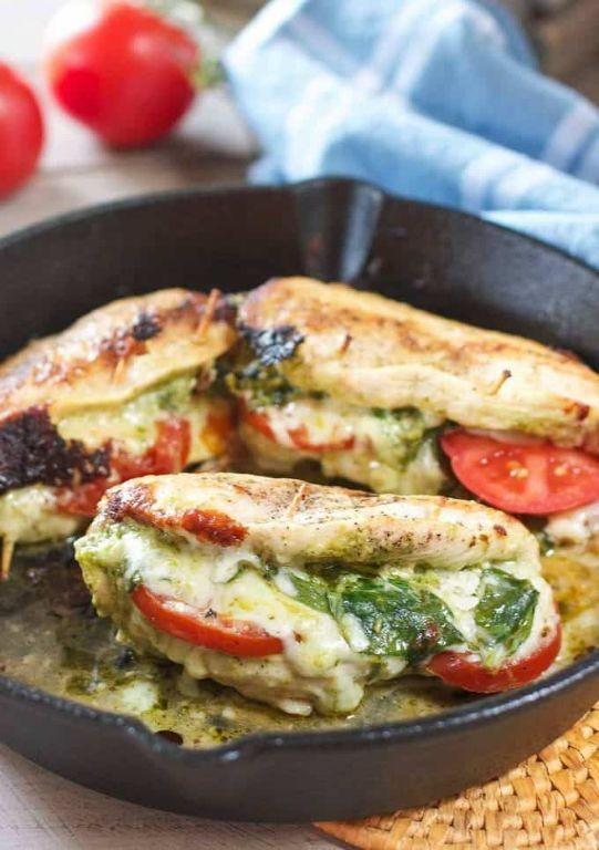 Pesto Parmesan Stuffed Chicken Breast