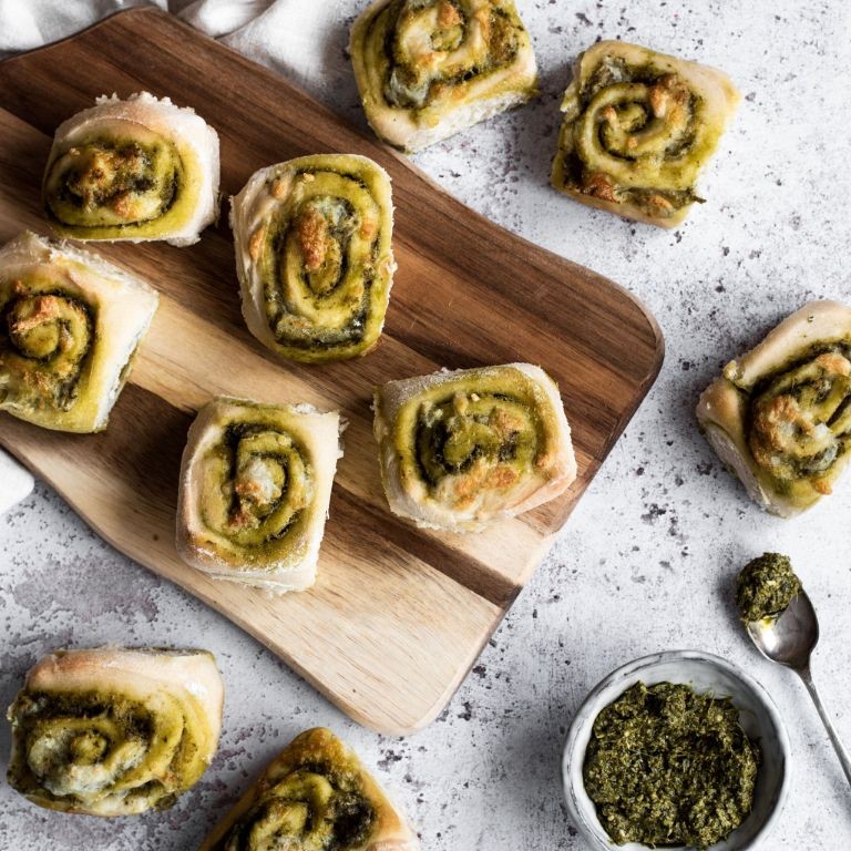 Pesto and Mozzarella Pinwheels