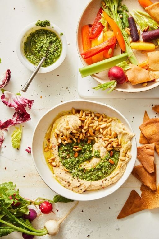 Pesto and Pine Nut Hummus
