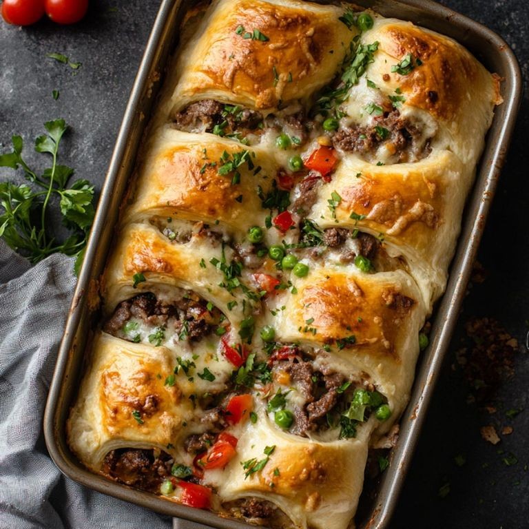 Philly Cheesesteak Crescent Roll Casserole