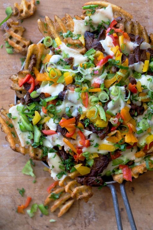Philly Cheesesteak Pork Nachos with Provolone