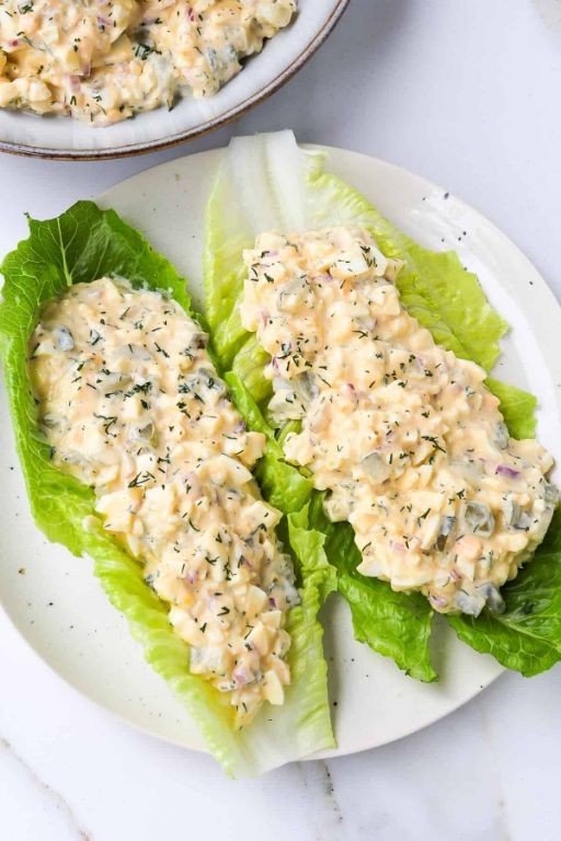 Pickle and Egg Salad Wraps with Fresh Herbs