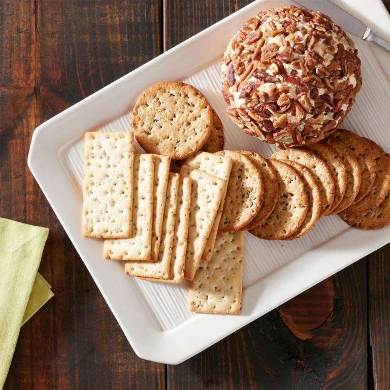 Pimento Cheese Ball with Crackers