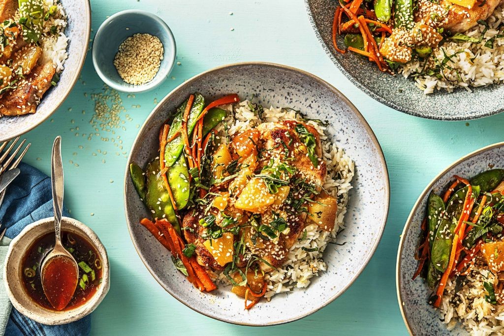 Pineapple Moo Shu Pork with Jasmine Rice