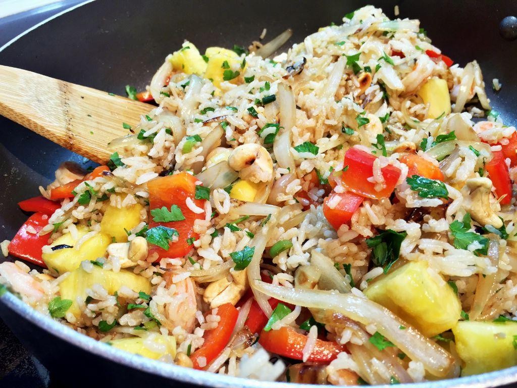 Pineapple Shrimp Fried Rice with Cashews