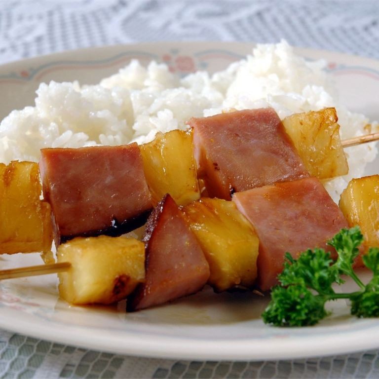 Pineapple Teriyaki Ham Kabobs