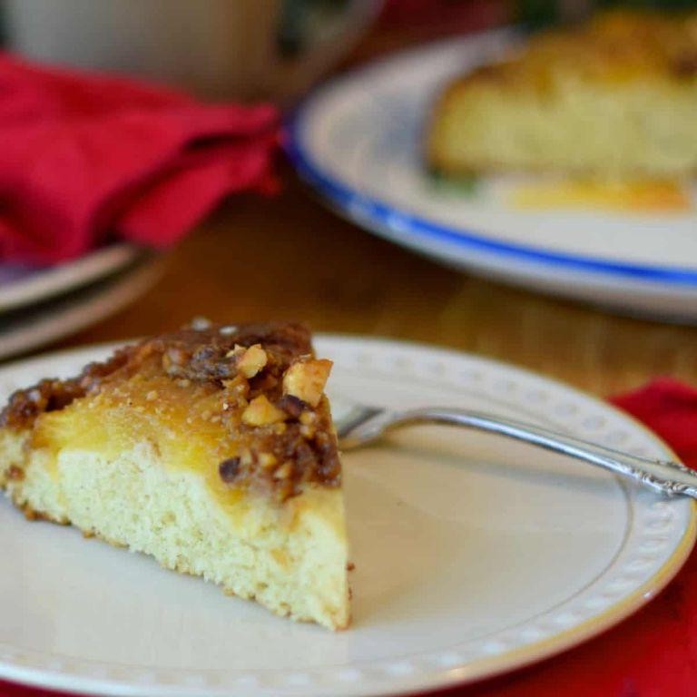 Pineapple Upside Down Cake with Macadamia Nuts
