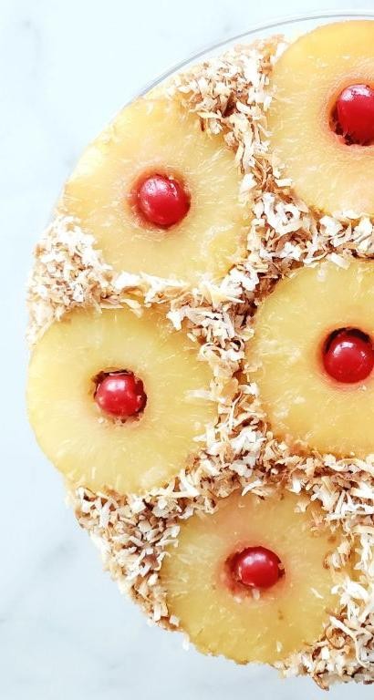 Pineapple Upside Down Cake with Toasted Coconut
