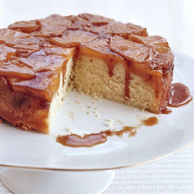 Pineapple Upside Down Cake with Vanilla Bean Glaze