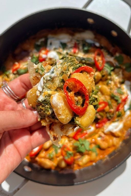 Pink Bean and Spinach Curry