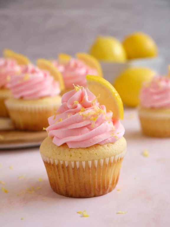 Pink Lemonade Cupcakes with Citrus Glaze