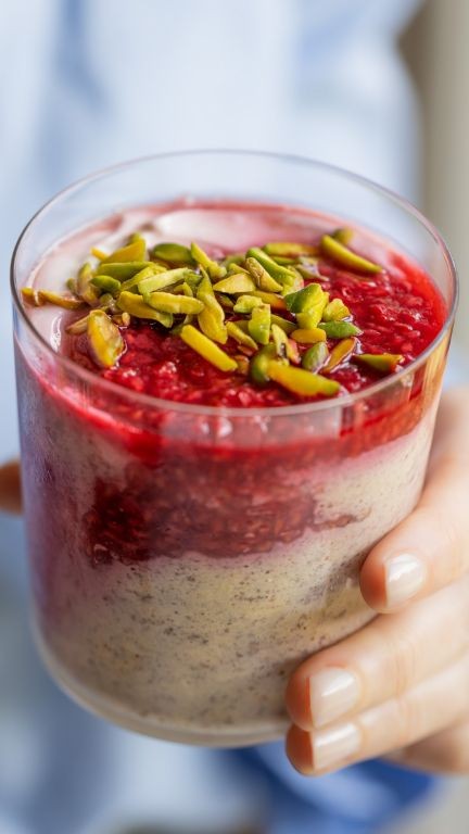 Pistachio Rose Protein Oatmeal