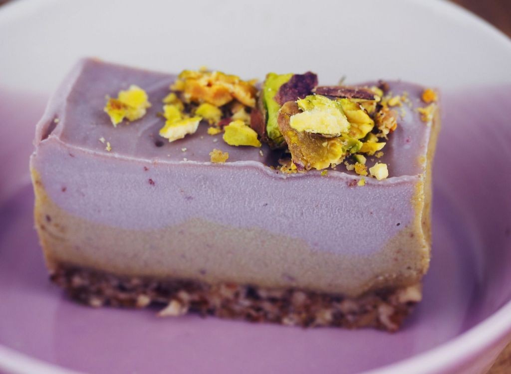 Pistachio Rose Tofu Cheesecake