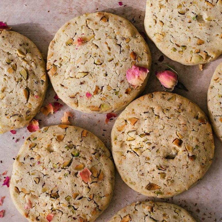 Pistachio Rosewater Shortbread