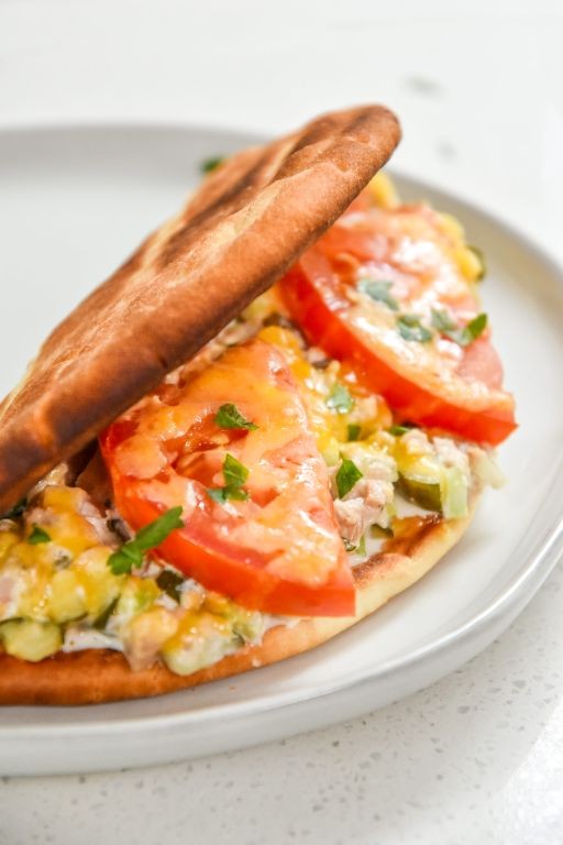 Pita pocket tuna melts