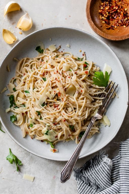 Plain Pasta with Olive Oil and Parmesan