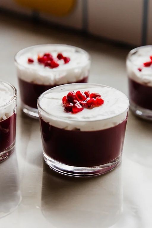Pomegranate Jello Cream Cheese Mousse